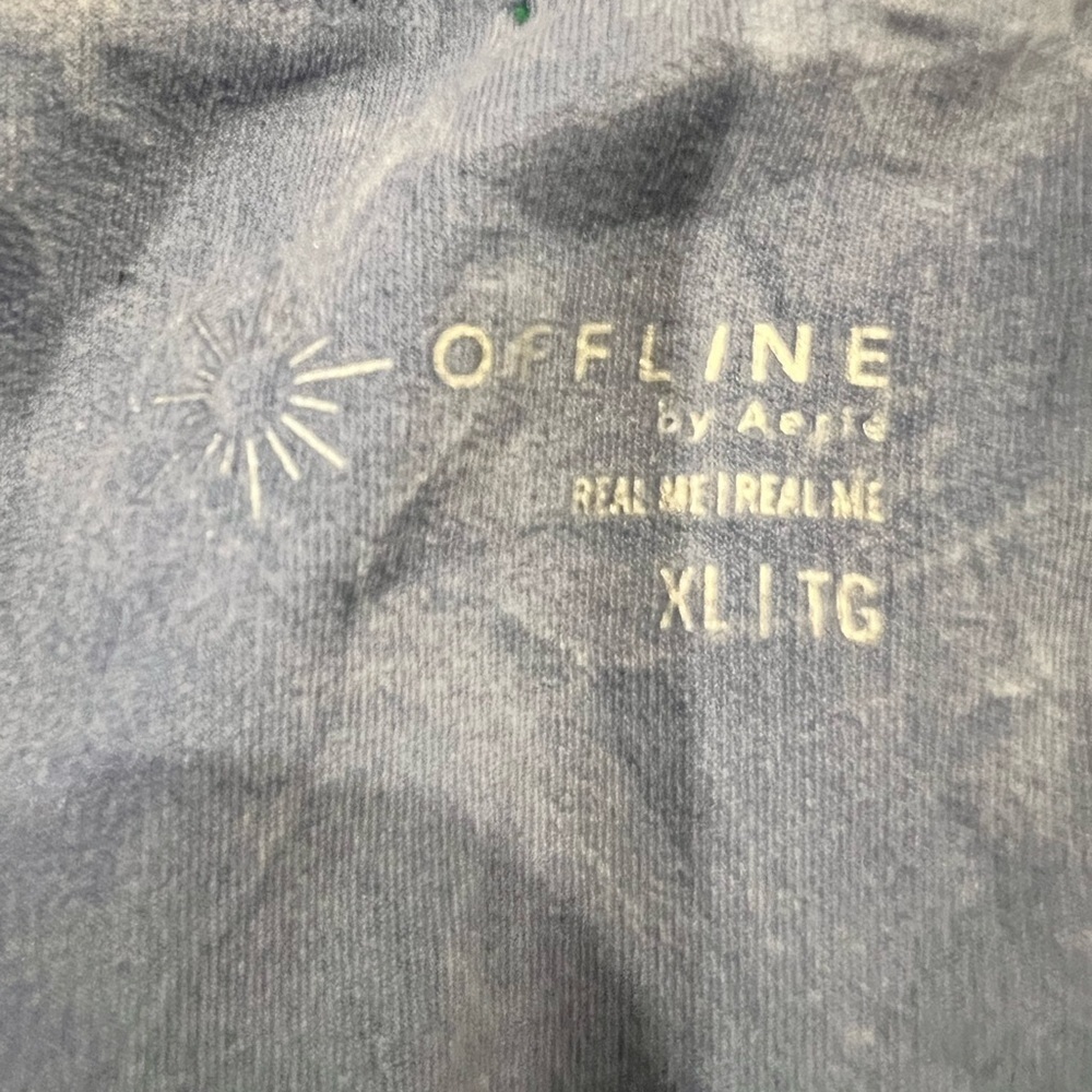 OFFLINE By Aerie Real Me Square Neck T-Shirt Marble Blue Size XL - Picture 2 of 7